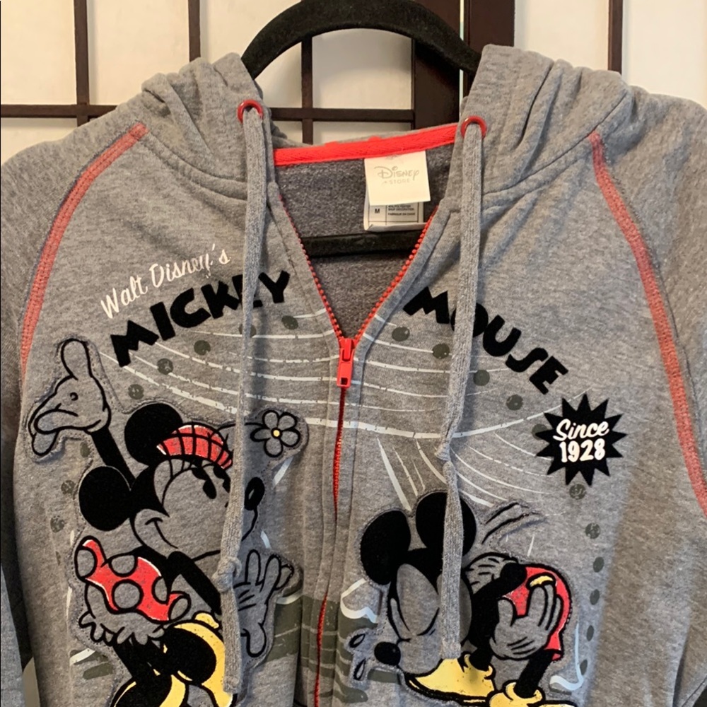 Disney Mickey Mouse Gray Zip-Up Hoodie